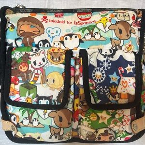 Tokidoki x LeSportsac Winter Wonderland Campeggio crossbody bag.